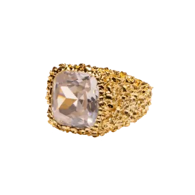 VC078 Large Square Crystal Ring