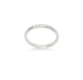 VEDA DAINTY SILVER CZ DIAMOND STACKABLE RING