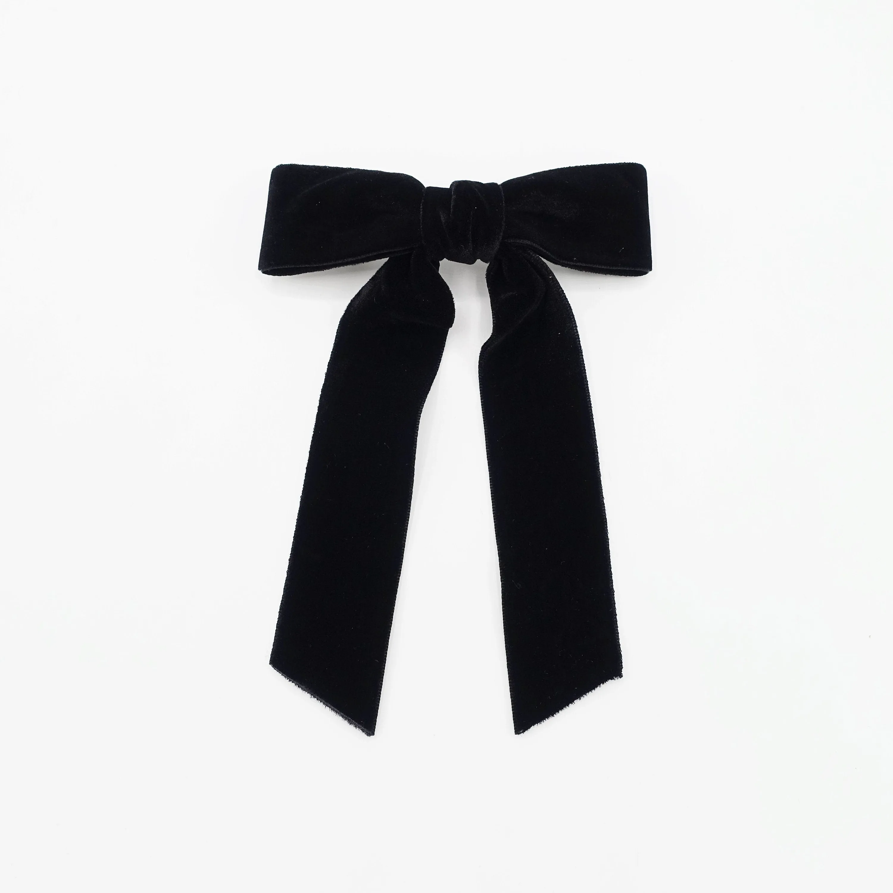 velvet hair bow with tail double faced velvet basic women hair accessory