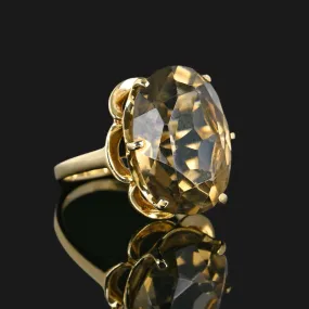 Vintage 14K Gold Smoky Quartz Ring, 10.5 Carats