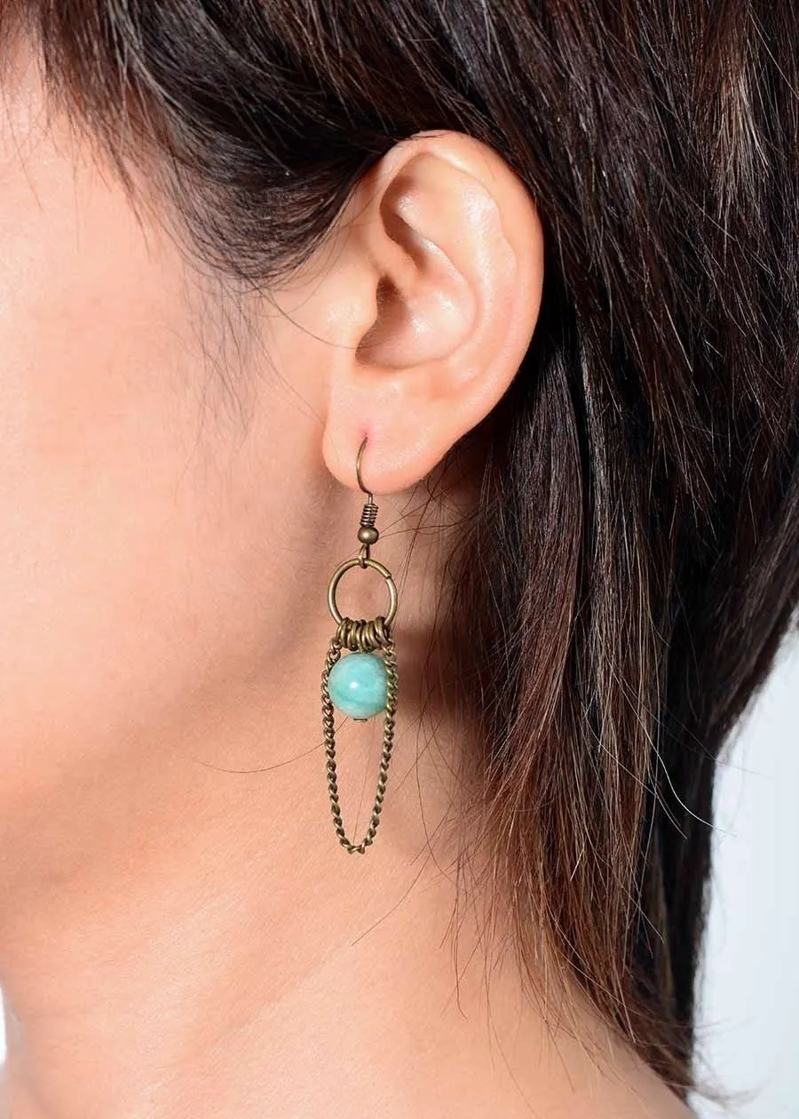 Vintage Amazonite Chandelier Drop Earrings