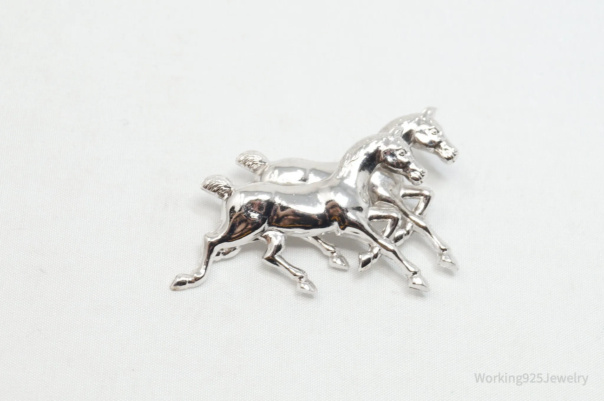 Vintage Designer Carl Art Horse Lover Sterling Silver Brooch Pin