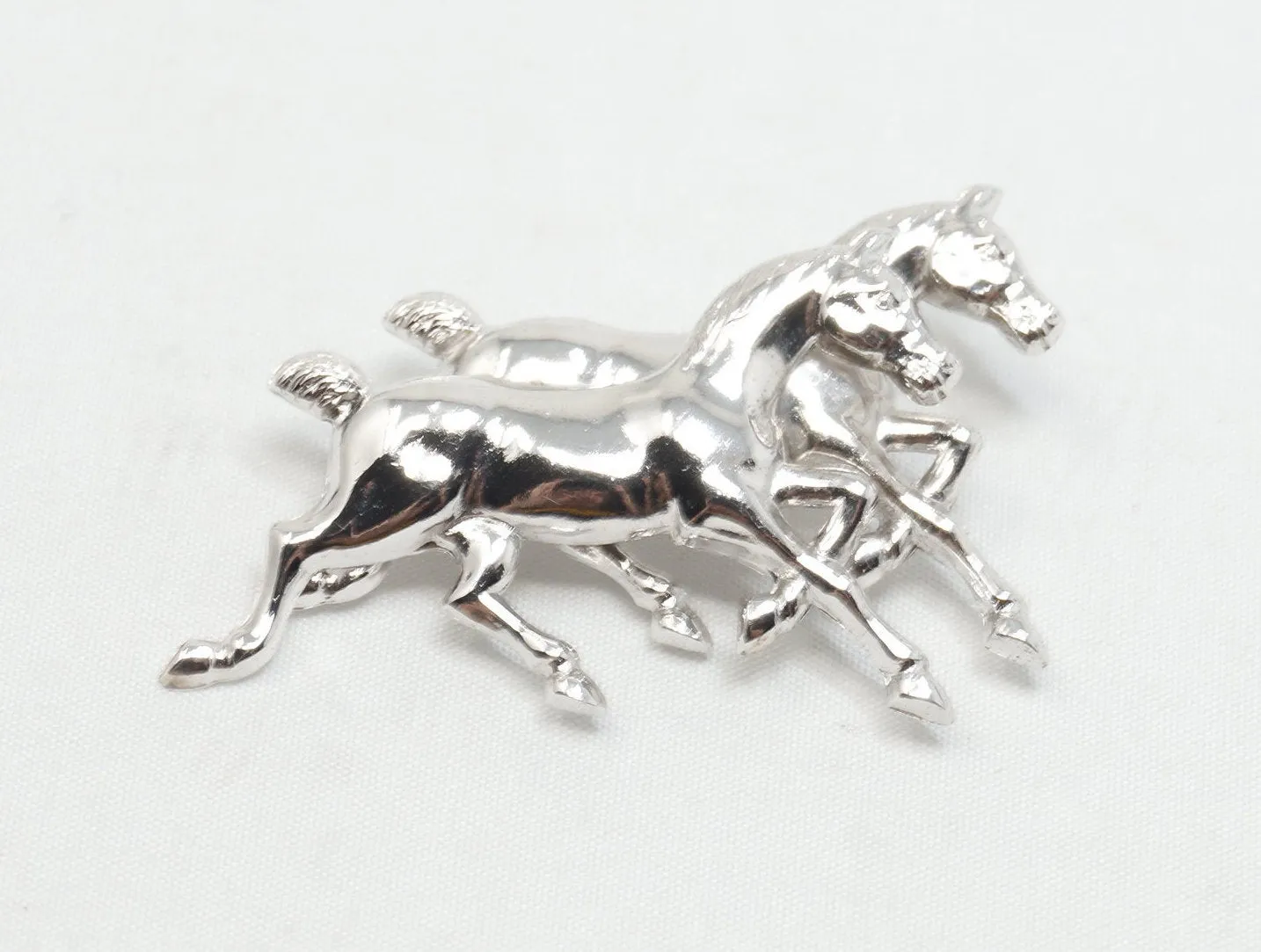 Vintage Designer Carl Art Horse Lover Sterling Silver Brooch Pin