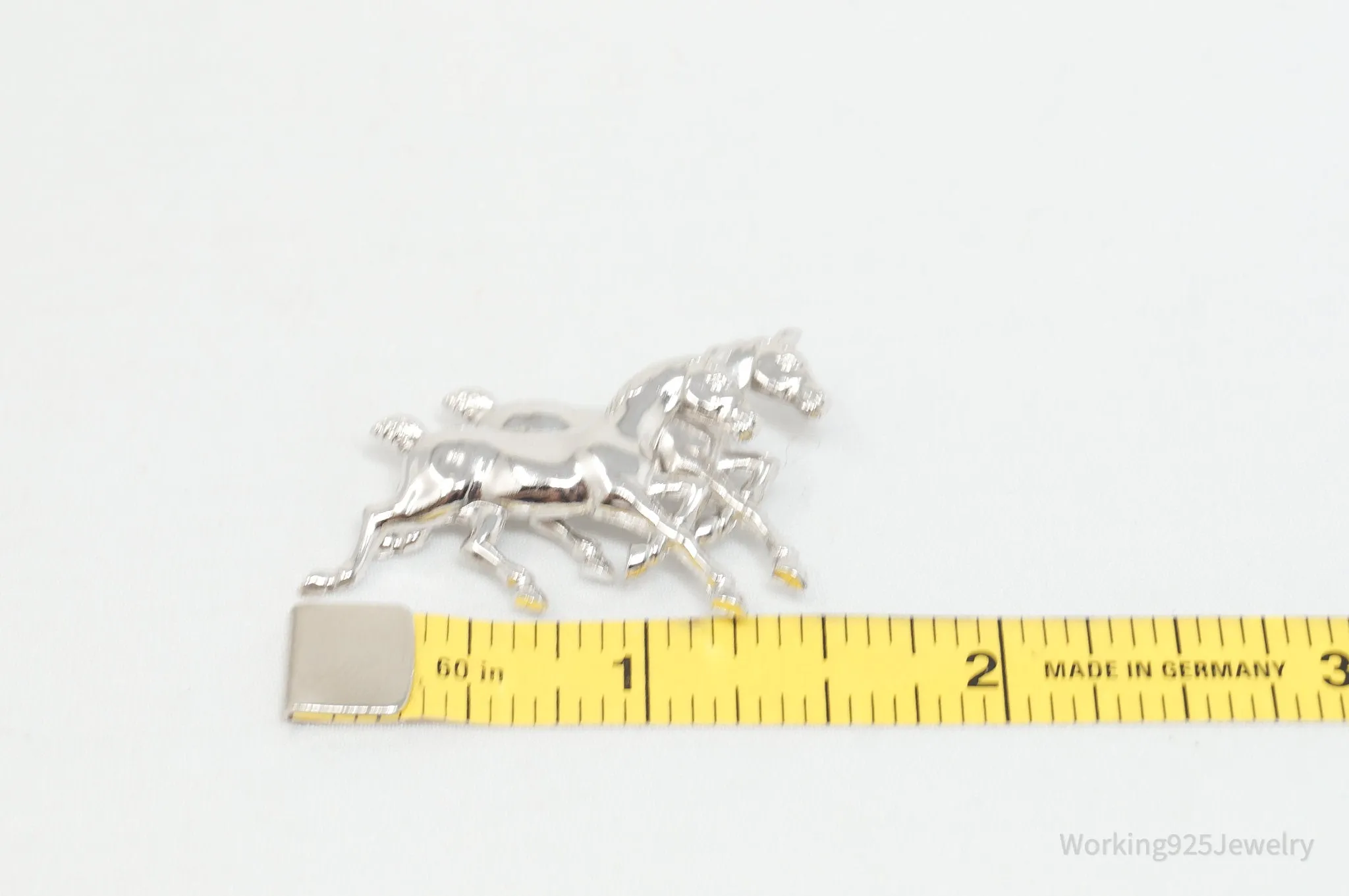 Vintage Designer Carl Art Horse Lover Sterling Silver Brooch Pin