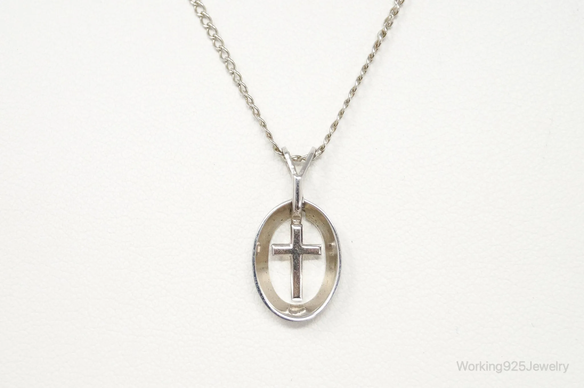 Vintage Designer Marvel Cross Sterling Silver Necklace