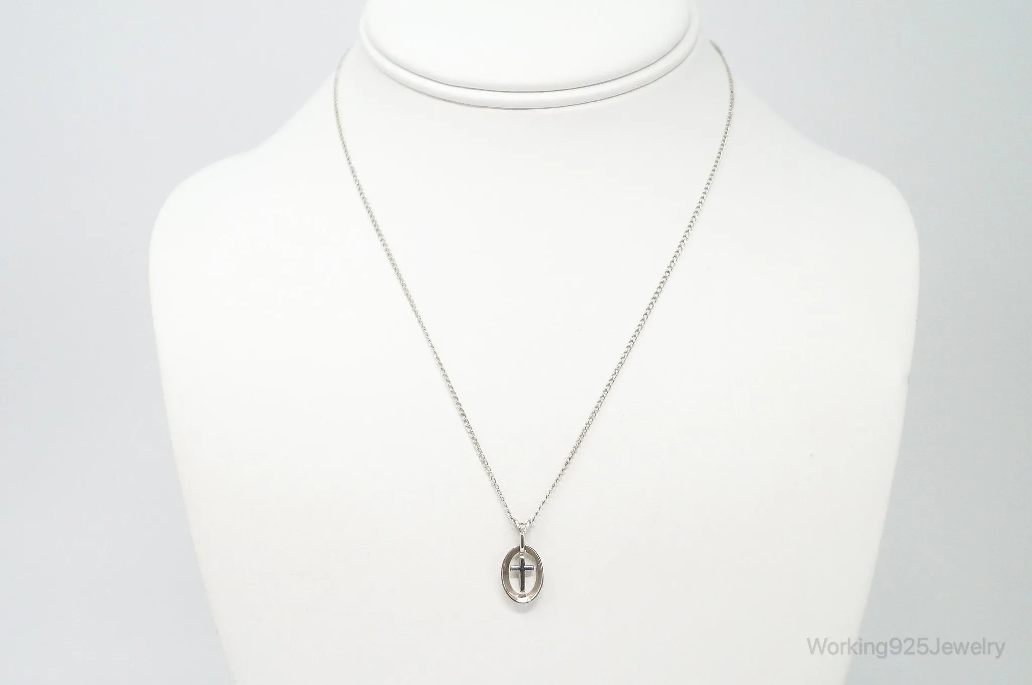 Vintage Designer Marvel Cross Sterling Silver Necklace