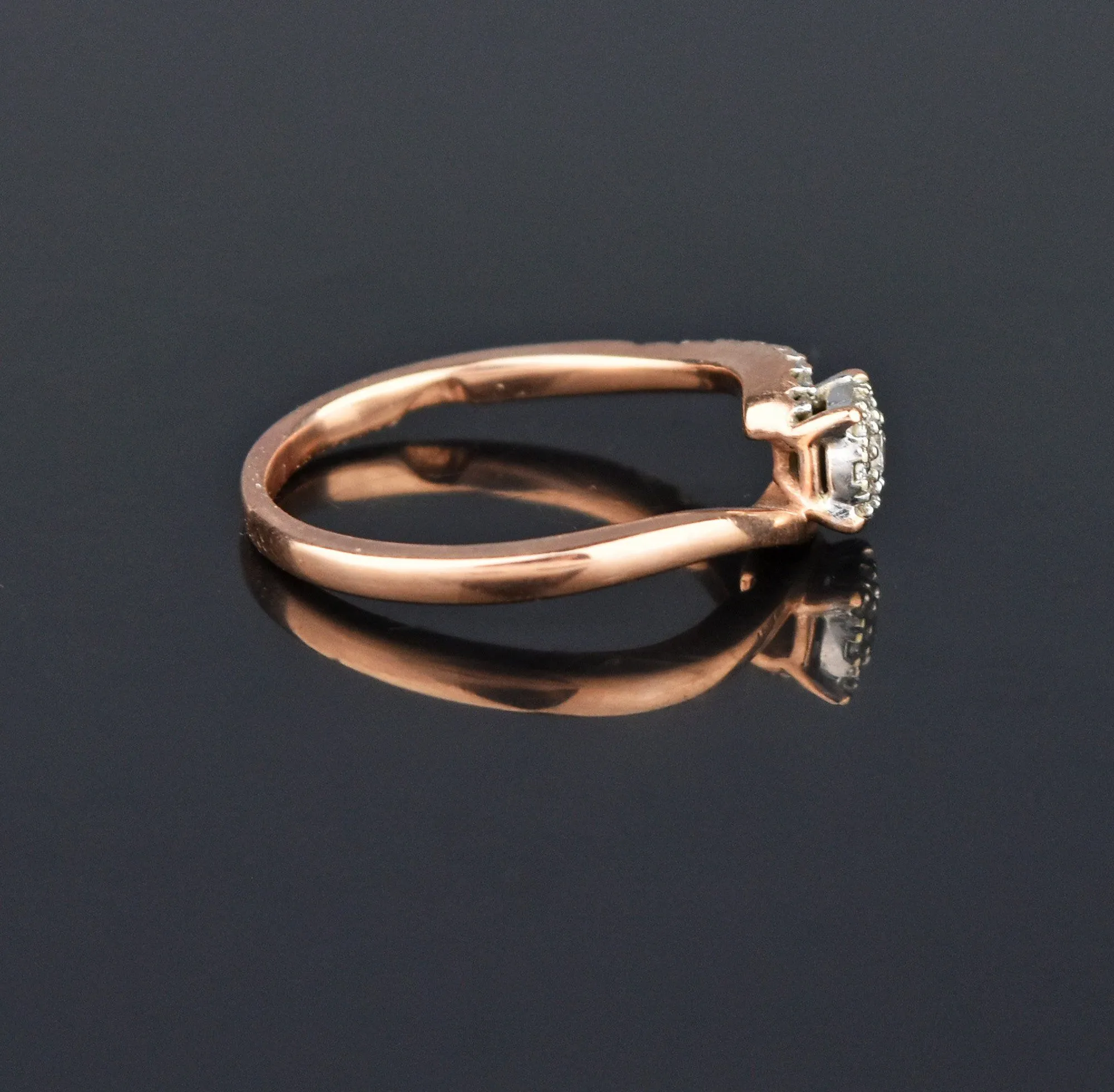 Vintage Rose Gold Diamond Ring, Engagement Wedding