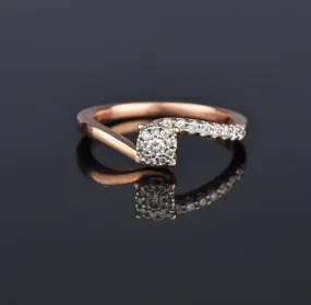 Vintage Rose Gold Diamond Ring, Engagement Wedding