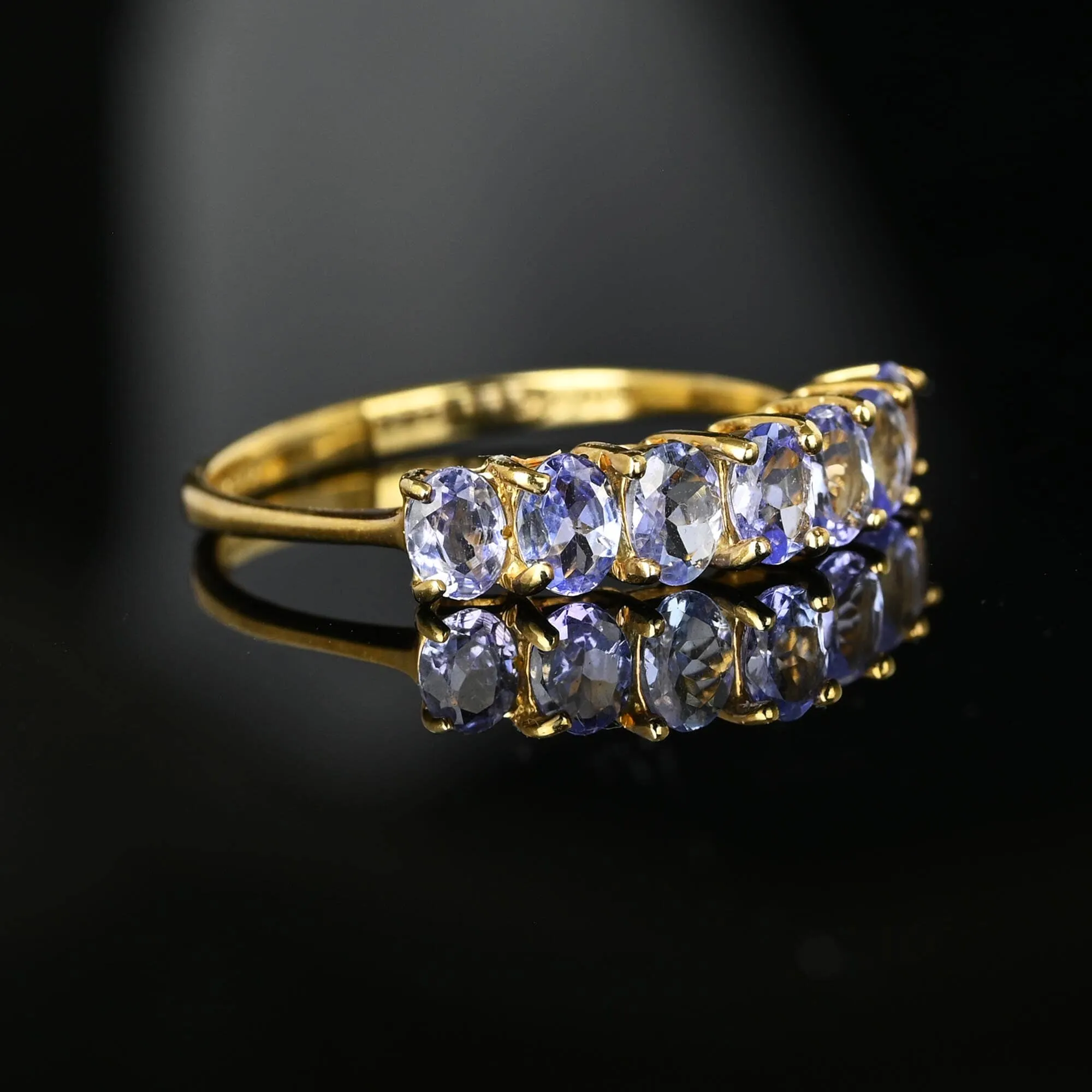 Vintage Seven Stone Tanzanite Ring in Gold