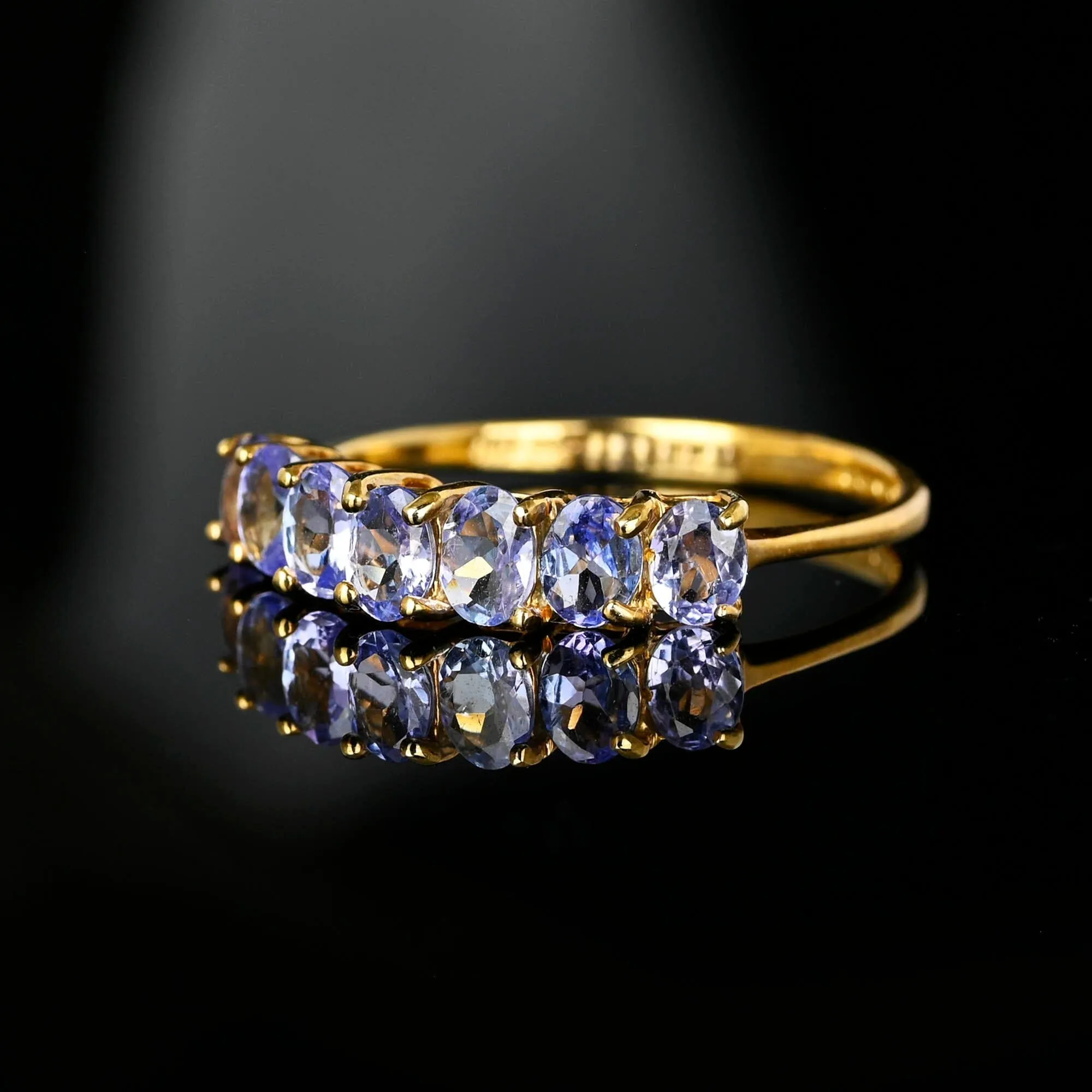 Vintage Seven Stone Tanzanite Ring in Gold