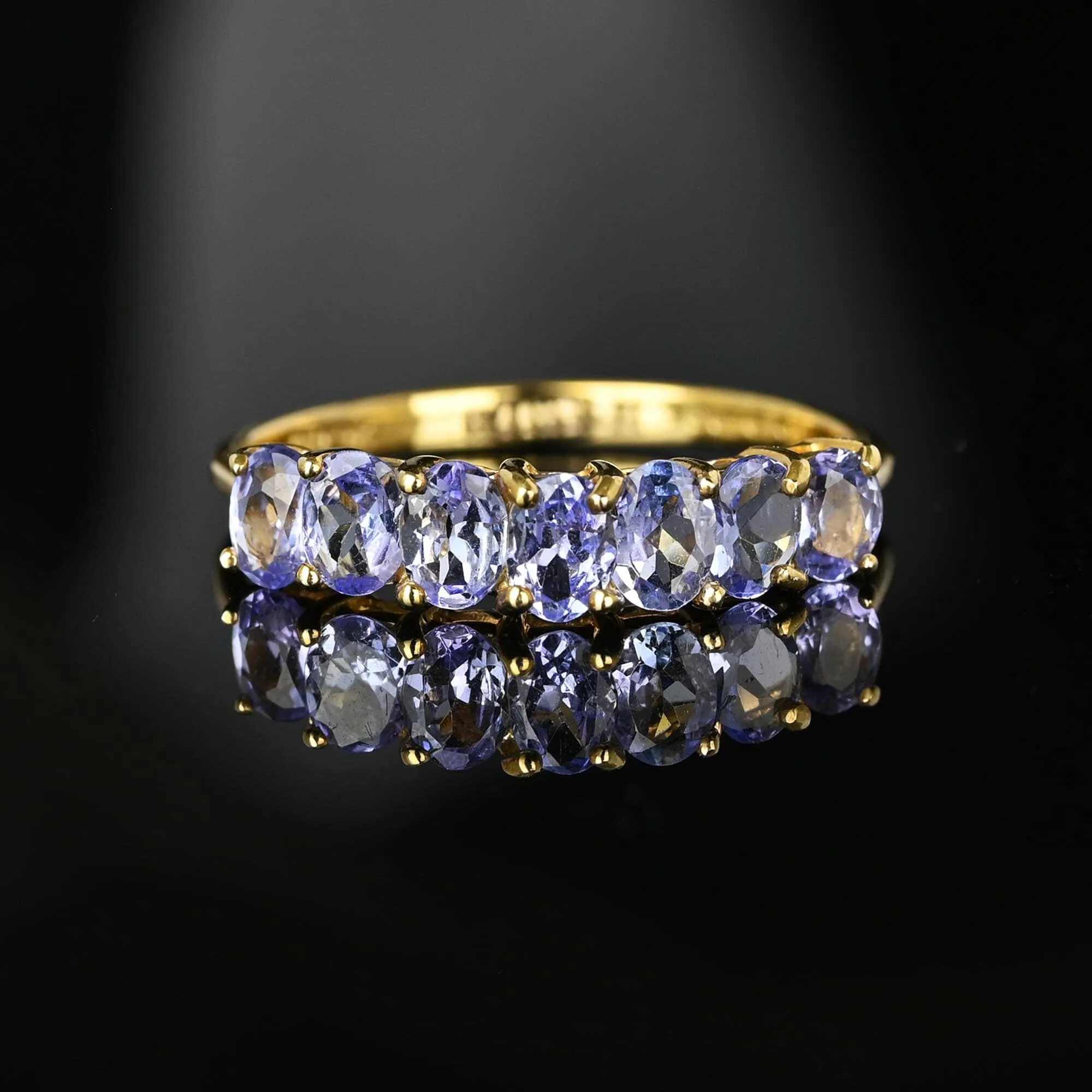 Vintage Seven Stone Tanzanite Ring in Gold