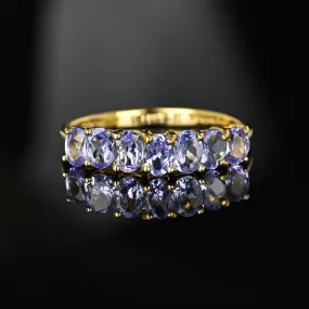 Vintage Seven Stone Tanzanite Ring in Gold