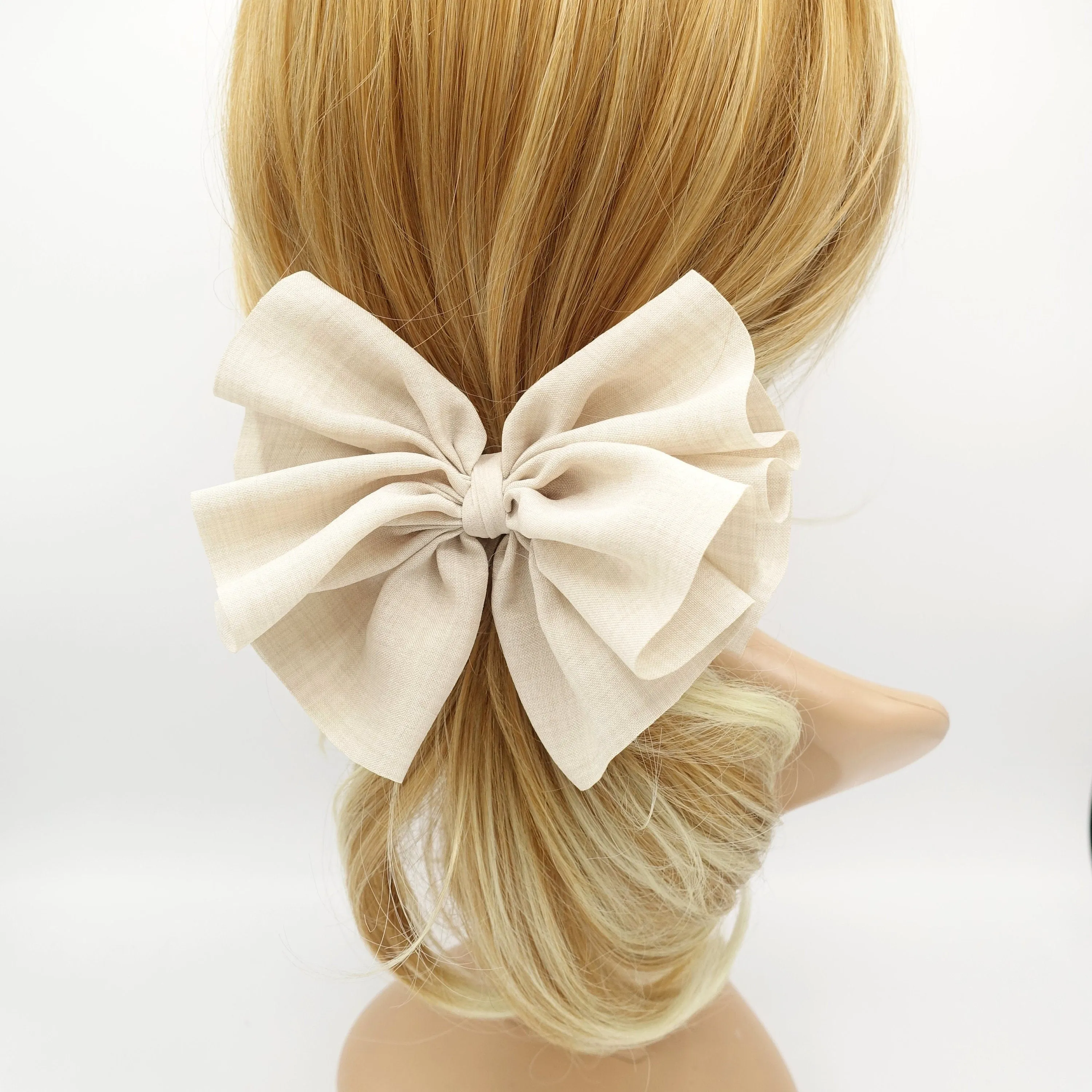 volume pleated hair bow french barrette women hair accessory