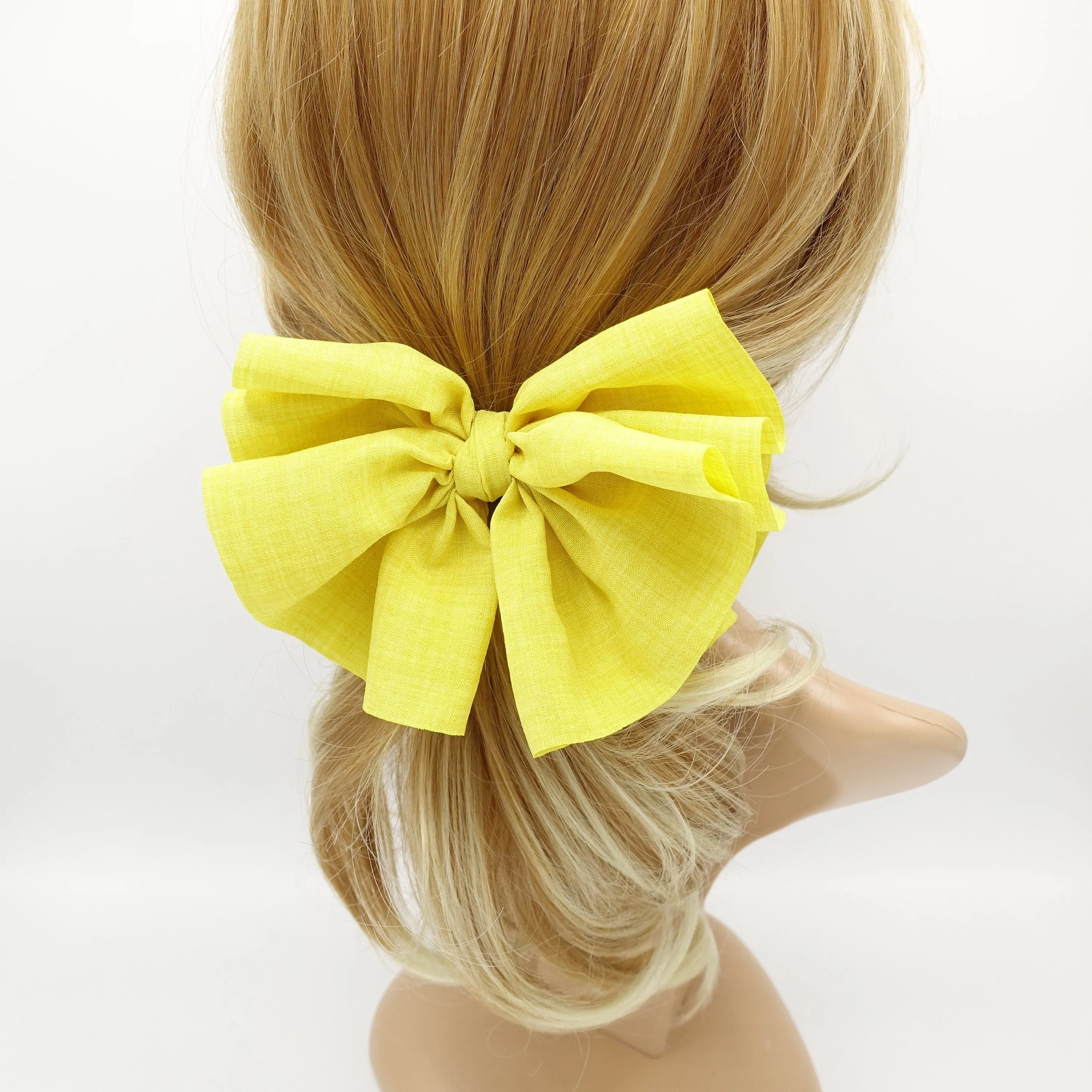 volume pleated hair bow french barrette women hair accessory