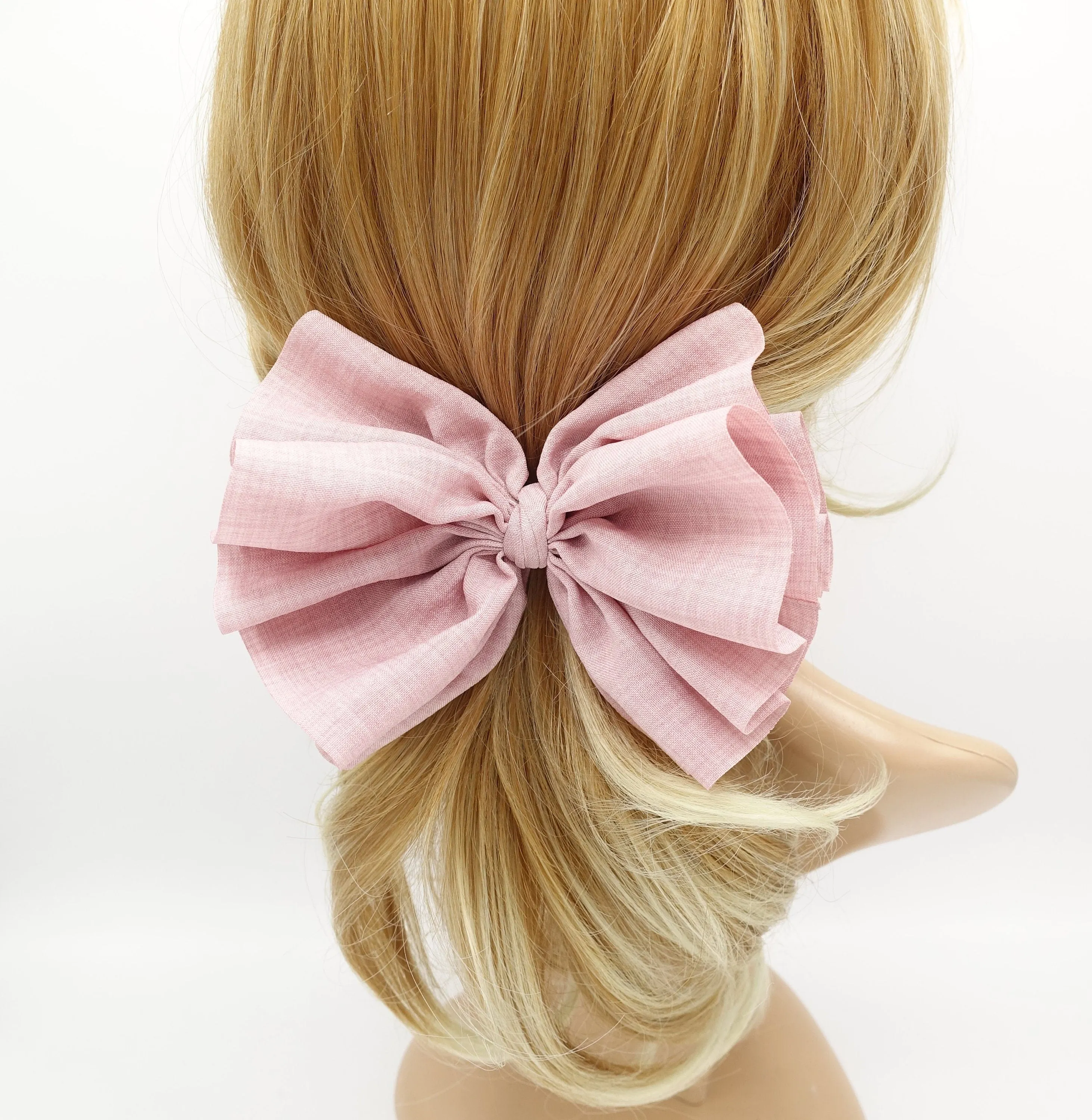 volume pleated hair bow french barrette women hair accessory