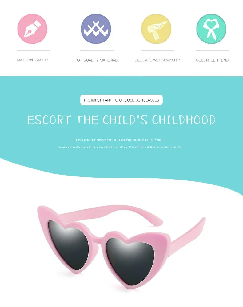 Warblade Children Sunglasses Kids Polarized Love Heart Boys Girls