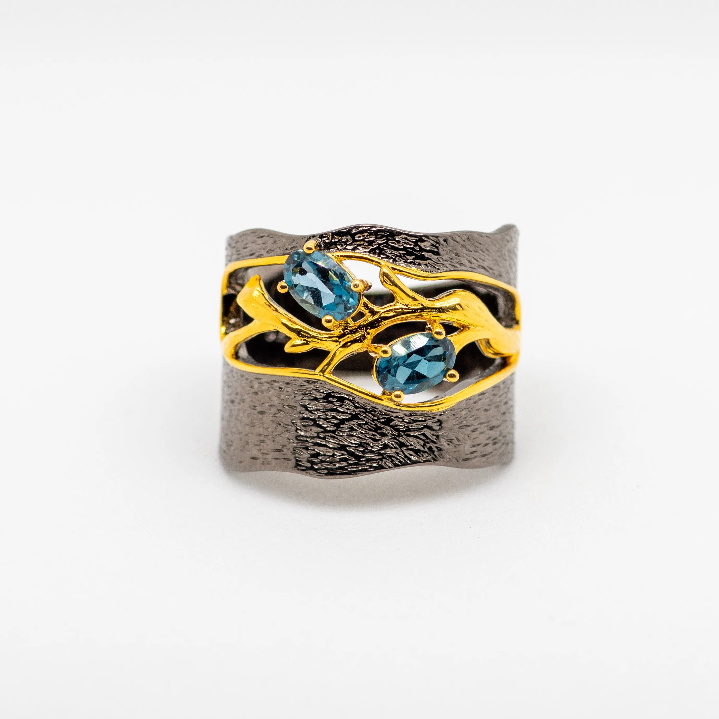 Wisteria II London Blue Topaz Ring in Sterling Silver