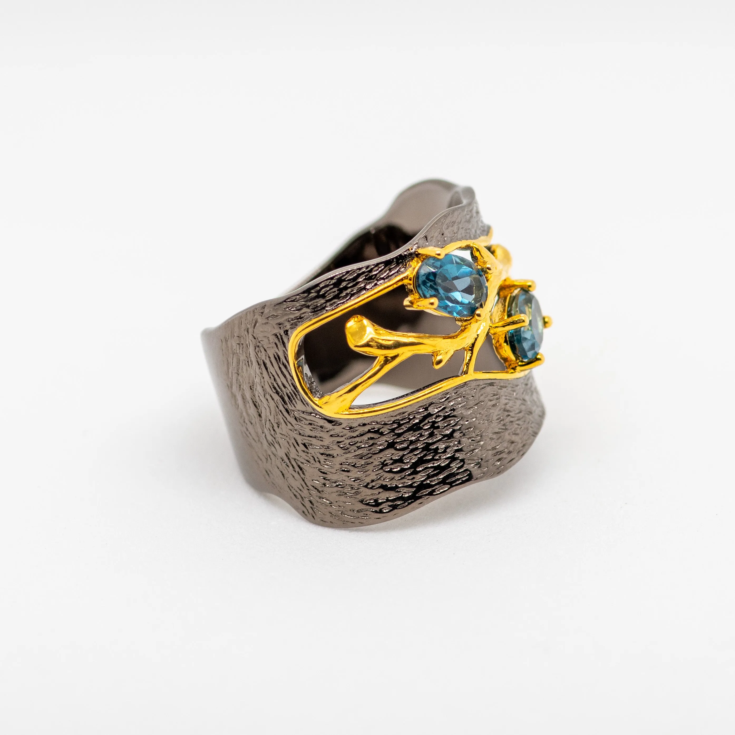 Wisteria II London Blue Topaz Ring in Sterling Silver