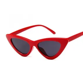 Women Sexy Retro Small Cat Eye Sunglasses Red