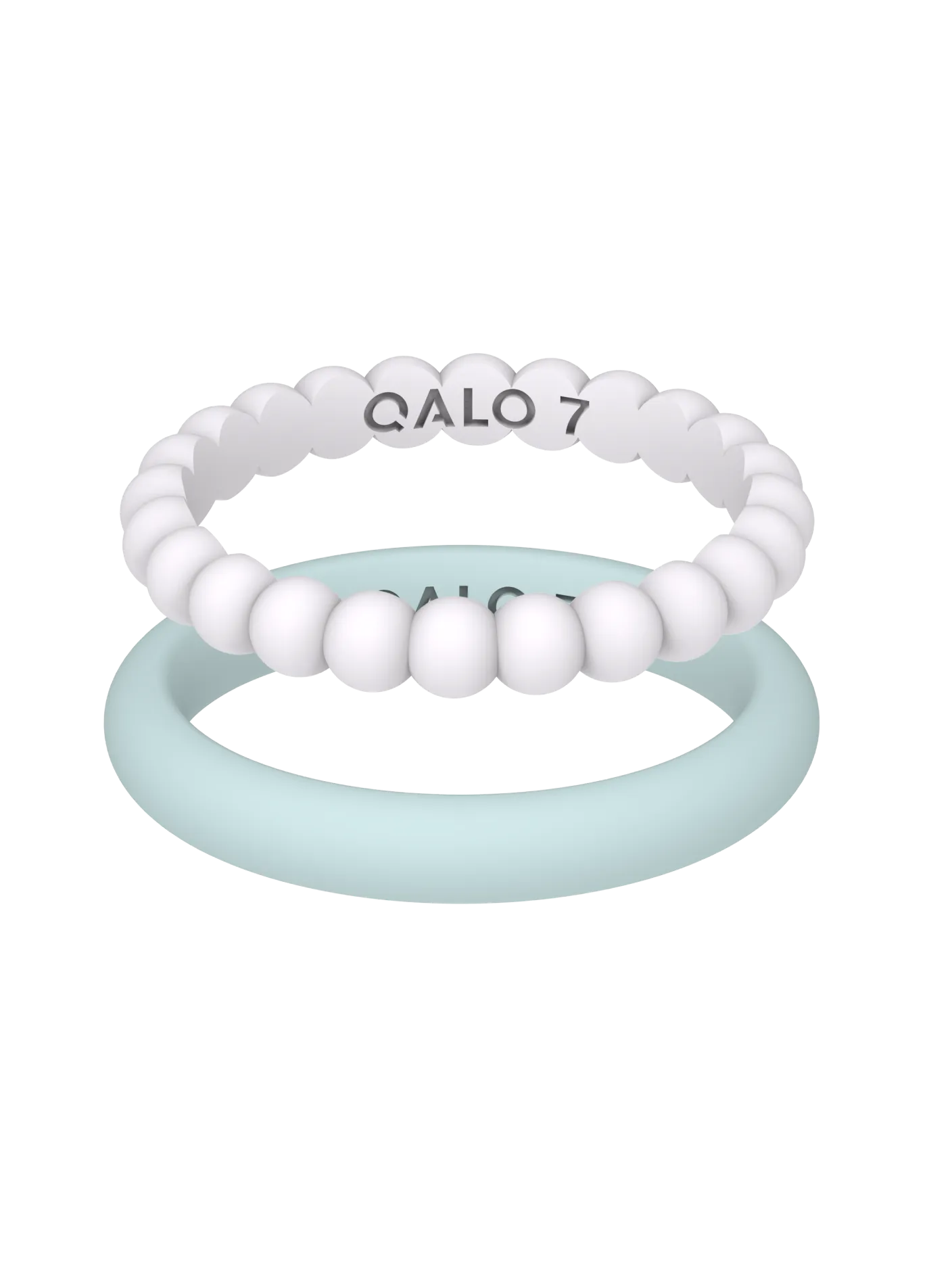 Women's Bead & Classic White & Teal Double Stack