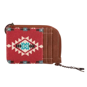 Wrangler Women's Southwestern Print Burgundy Mini Zip Card Case WG2203-W005BDY