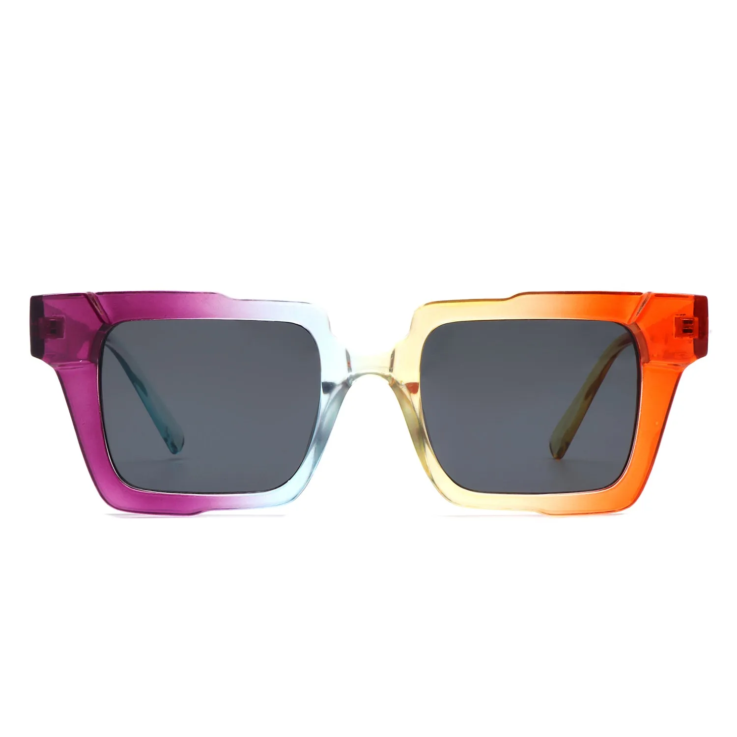 Xeno - Flat Top Geometric Fashion Square Sunglasses