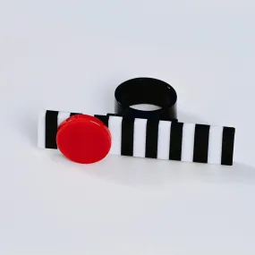 Zebra Red & Black Acrylic Ring