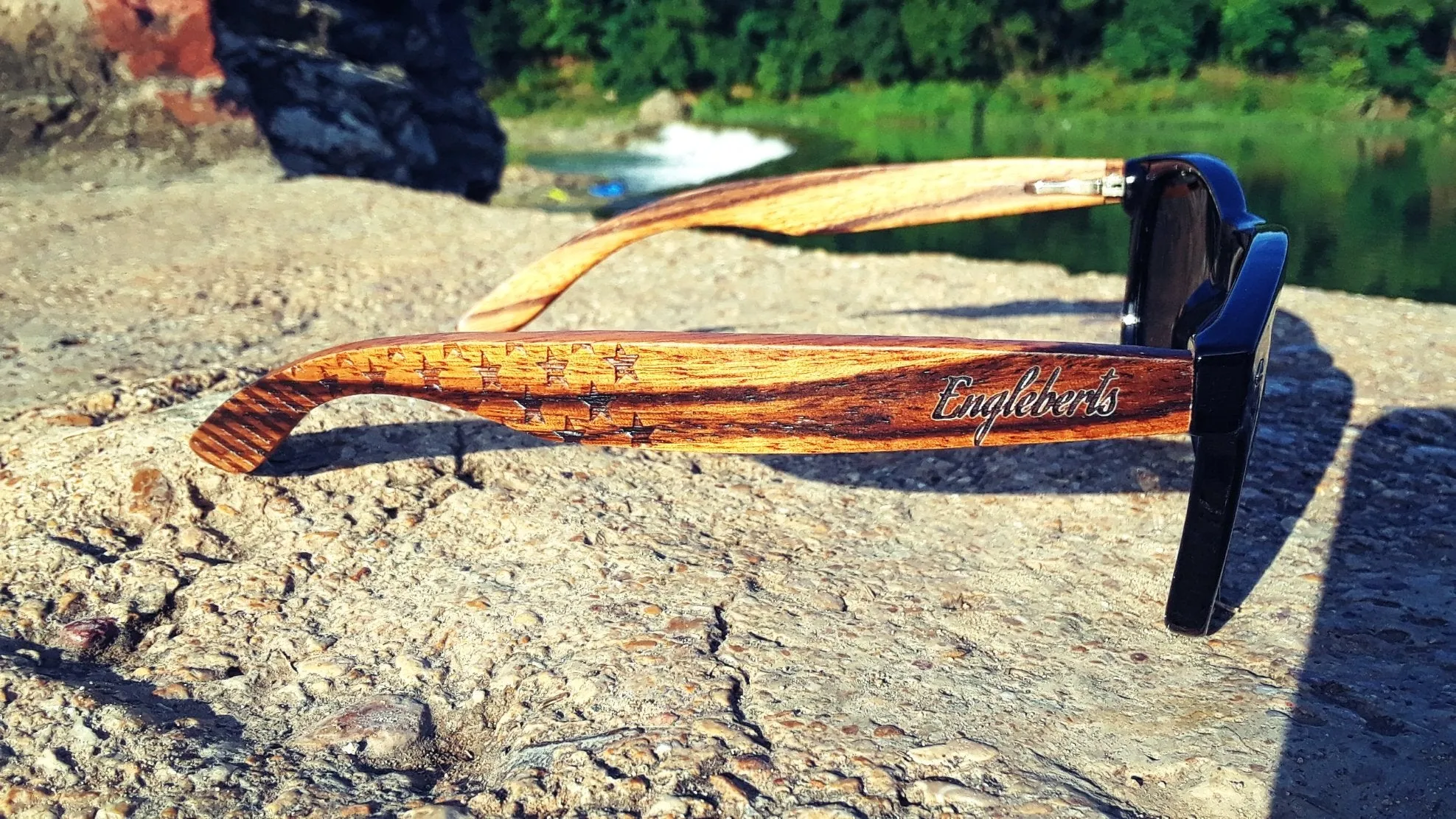 Zebrawood Stars & Bars Polarized Sunglasses