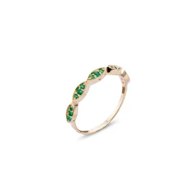 Zoey Emerald Band, 14k Yellow Gold